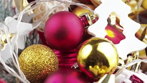 Christmas tree ornaments in a box. Stock Footage 226583649