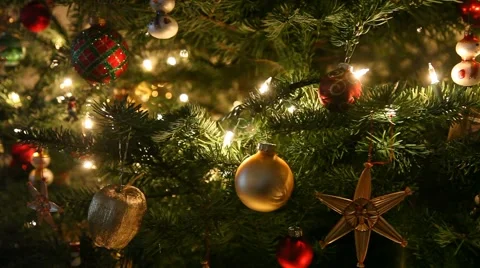 Christmas Tree Ornaments Stock Footage