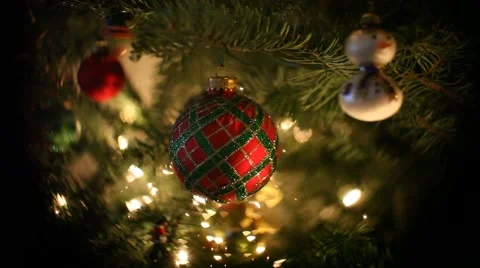 Christmas Tree Ornaments Stock Footage 1000783