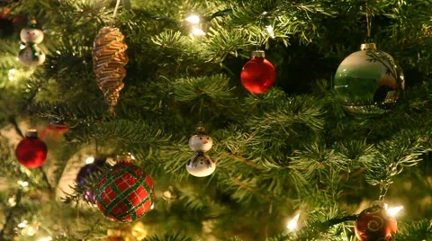 Christmas Tree Ornaments Stock Footage 1000786