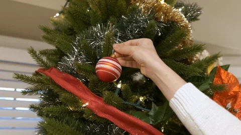 Christmas tree ornaments Stock Footage 120640075