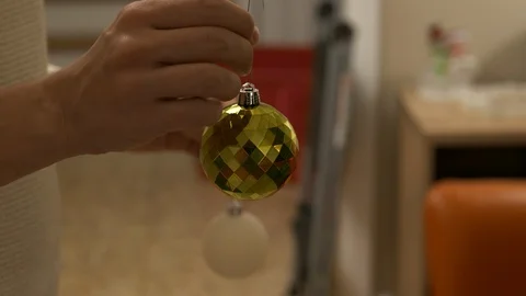 Christmas tree ornaments Stock Footage 120640487