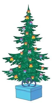 Christmas tree with ornaments Stock Illustration