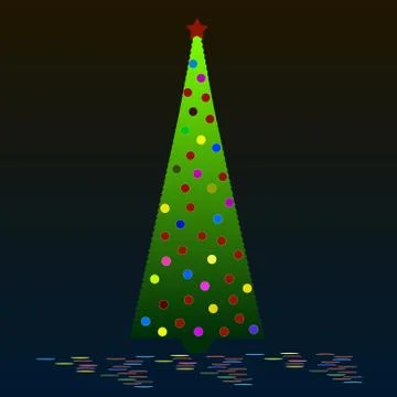 Christmas tree with ornaments Stock Illustration