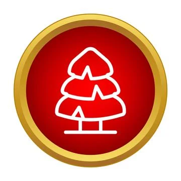 Christmas tree outline icon creating holiday season symbol Stock Illustration