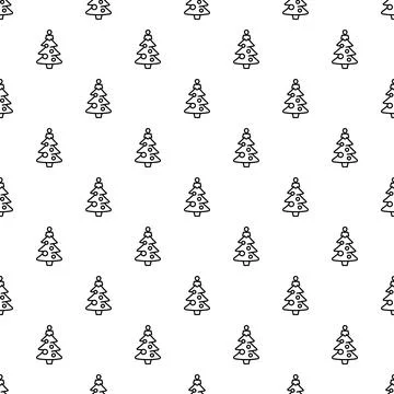 Christmas tree outline pattern celebrating winter holidays Illustrazione stock