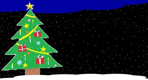 Christmas Tree Outside Stockillustratie