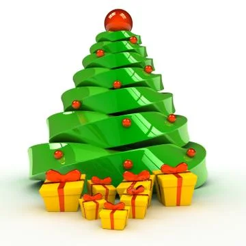 Christmas tree over white background Stock Illustration