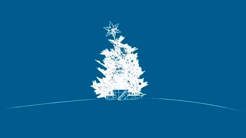 Christmas tree painted on a blackboard Stock Illustration