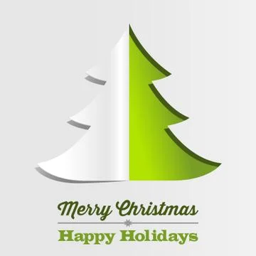 Christmas Tree Paper Background Stock Illustration