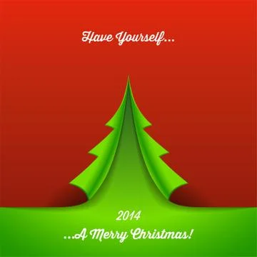 Christmas Tree Paper Background Stock Illustration