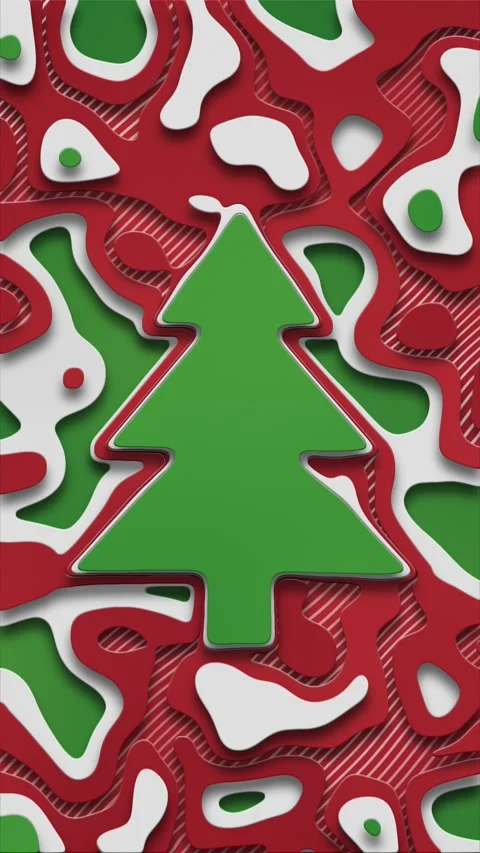 Christmas Tree Papercut Background Stock Footage 295226635