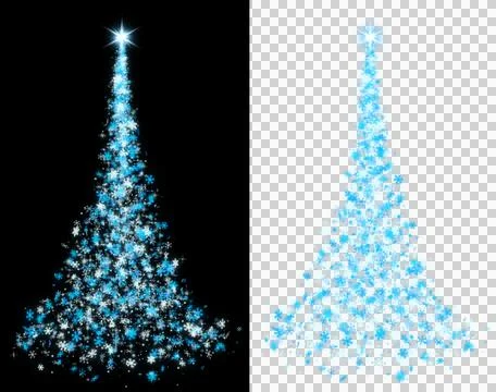 Christmas tree particle blue Stock Illustration