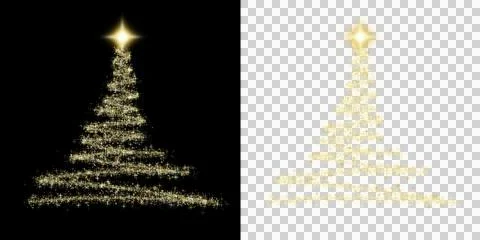 Christmas tree particle with zig zag tail  Stock Illustration