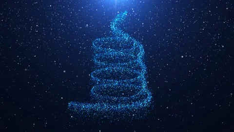 Christmas tree particles with snow background animation. Stock Footage 225549878