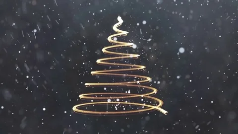 Christmas tree particles, winter snowing background Stock Footage 83351947