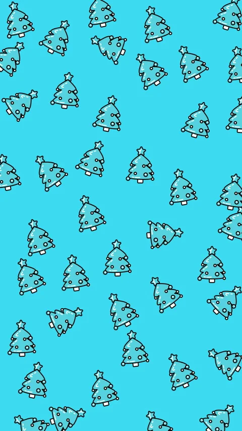 Christmas Tree Pattern on Cyan Background. Stock Footage 325011389