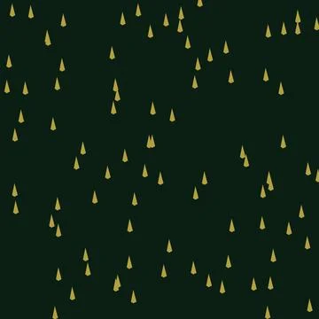 Christmas tree pattern with gold geometric shapes on a dark green backgroun.. Stock Illustration