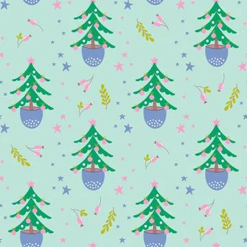 Christmas tree pattern Stock Illustration