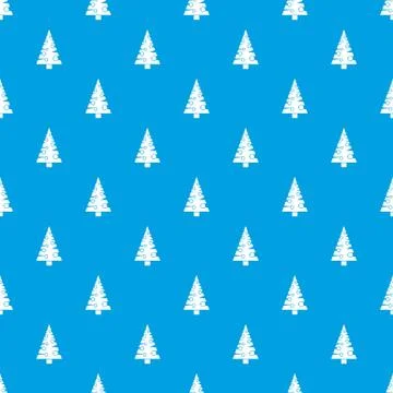 Christmas tree pattern seamless blue Stock Illustration