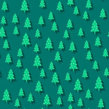 Christmas tree pattern Simple Happy New Year background. Vector design for Stock Illustration