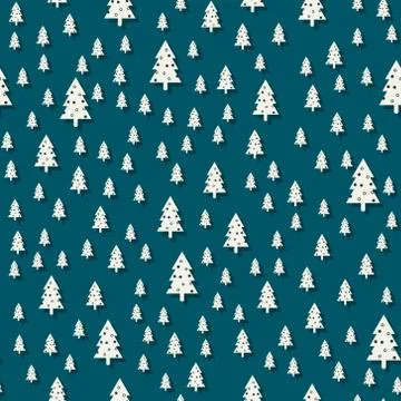 Christmas tree pattern Simple Happy New Year background. Vector design for Illustrazione stock
