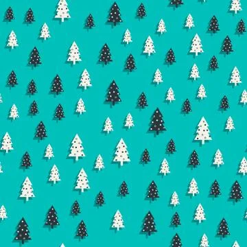 Christmas tree pattern Simple Happy New Year background. Vector design for 스톡 일러스트
