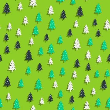Christmas tree pattern Simple Happy New Year background. Vector design for Stock Illustration
