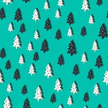 Christmas tree pattern Simple Happy New Year background. Vector design for イラスト素材