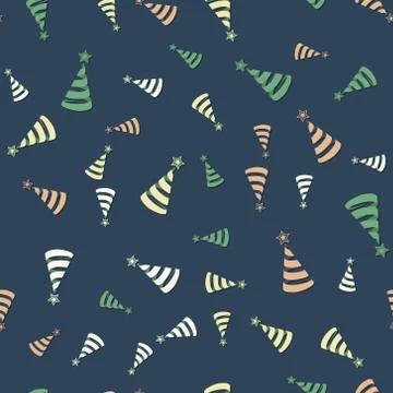 Christmas tree pattern Simple Happy New Year background. Vector design for Stock Illustration