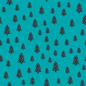 Christmas tree pattern Simple Happy New Year background. Vector design for Stock Illustration