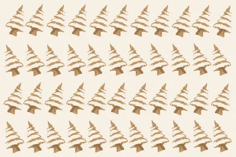 Christmas tree pattern vector. Beige and white mixed colors. Illustrazione stock