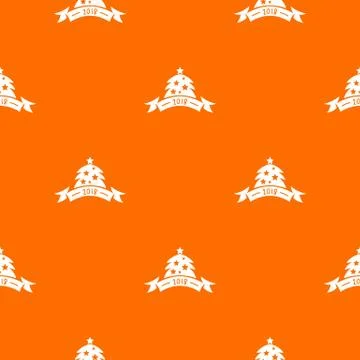 Christmas tree pattern vector orange Stock Illustration