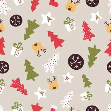 Christmas Tree Pattern Vector Seamless Christmas Pattern Copyright: xZoona... Stock Photos