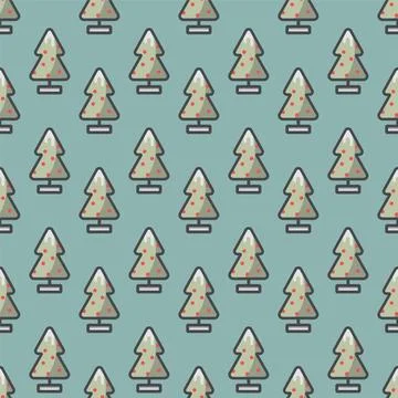 Christmas Tree Pattern Vector Seamless Christmas Tree Pattern Copyright: x... 스톡 사진