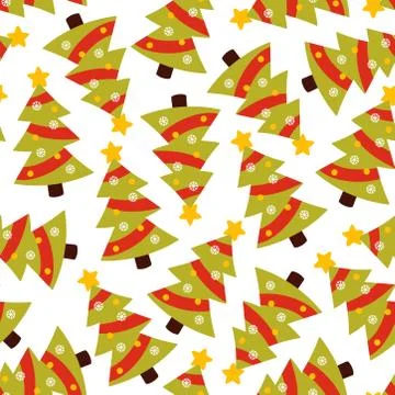 Christmas tree pattern on white background 스톡 일러스트