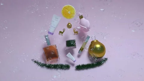 Christmas tree from perfumery Stock Footage