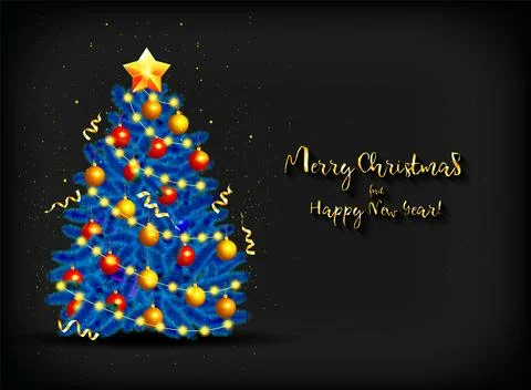 Christmas tree pine decor Stock Illustration