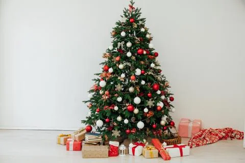 Christmas tree pine decor white house new year holiday gifts 스톡 사진