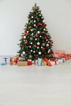 Christmas tree pine decor white house new year holiday gifts Stock Photos