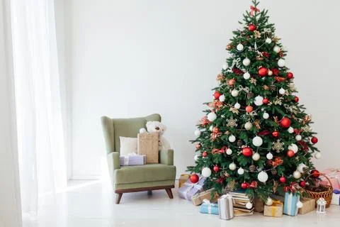 Christmas tree pine decor white house new year holiday gifts 스톡 사진