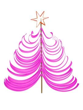 Christmas tree - pink Stock Illustration