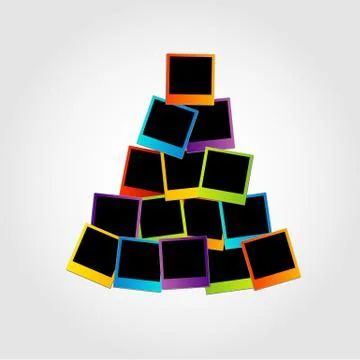 Christmas tree with polaroids Stock Illustration
