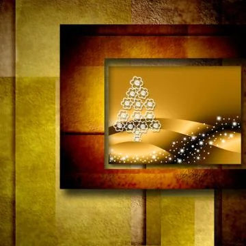 Christmas tree postal card Stock Illustration
