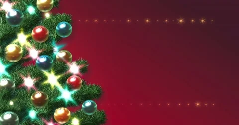 Christmas Tree Postcard Closeup Red 動画素材 83300689