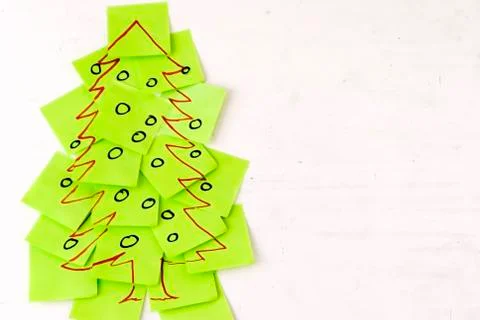 Christmas tree postit Stock Photos