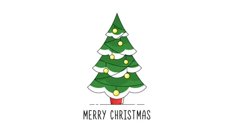 Christmas tree in pot growing, motion design, animated graphics, looping, alpha Stock Footage 120819286