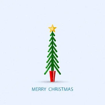 Christmas tree in a pot. Stock Illustration