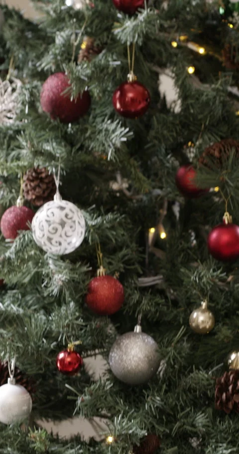 Christmas tree, present and boxes in home for celebration, sharing and kindness Stock Footage 329767819