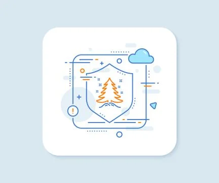 Christmas tree present line icon. New year spruce sign. Vector Stock Illustration
